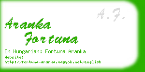 aranka fortuna business card